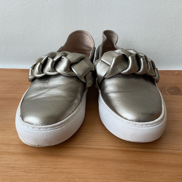 Rachel Zoe Burke Gold Metallic Braided Sneaker - Picture 5 of 11